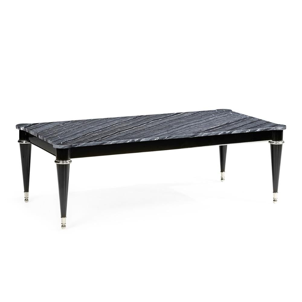 Madison Orta Sehpa -Finish-Lac-45-1 (Piano Black) Grey Wave Mermer Tabla