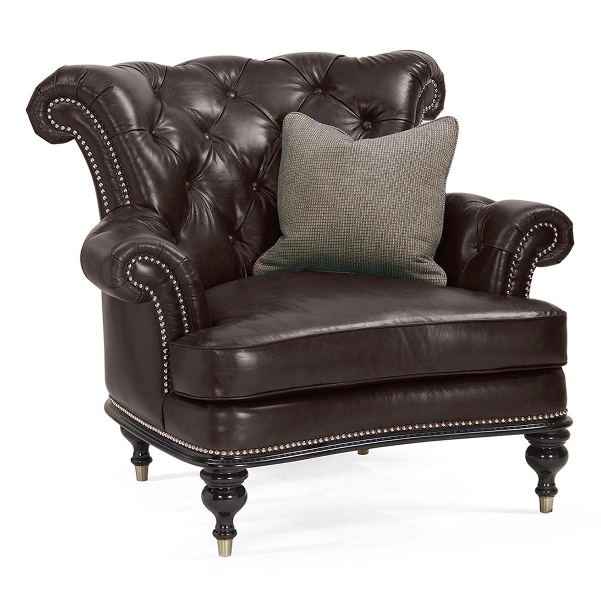 Madison Tekli Koltuk-Finish-Lac-45-1 (Piano Black) - Upholstered in Crystal Leather