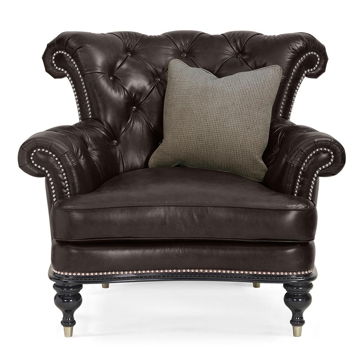 Madison Tekli Koltuk-Finish-Lac-45-1 (Piano Black) - Upholstered in Crystal Leather