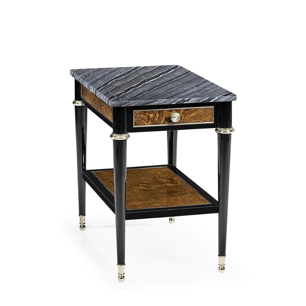 Madison Yan Sehpa-Finish-Lac-45-1 (Piano Black) Grey Wave Mermer Tabla