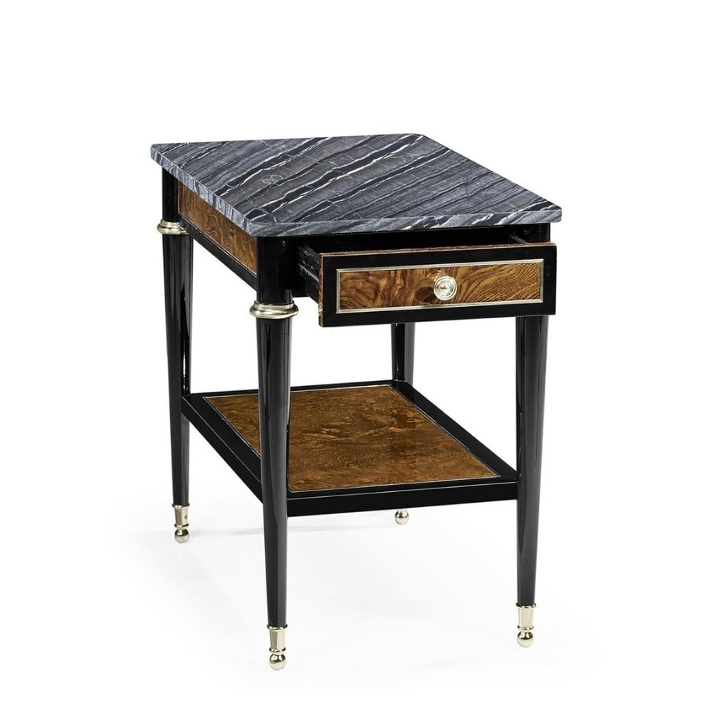 Madison Yan Sehpa-Finish-Lac-45-1 (Piano Black) Grey Wave Mermer Tabla