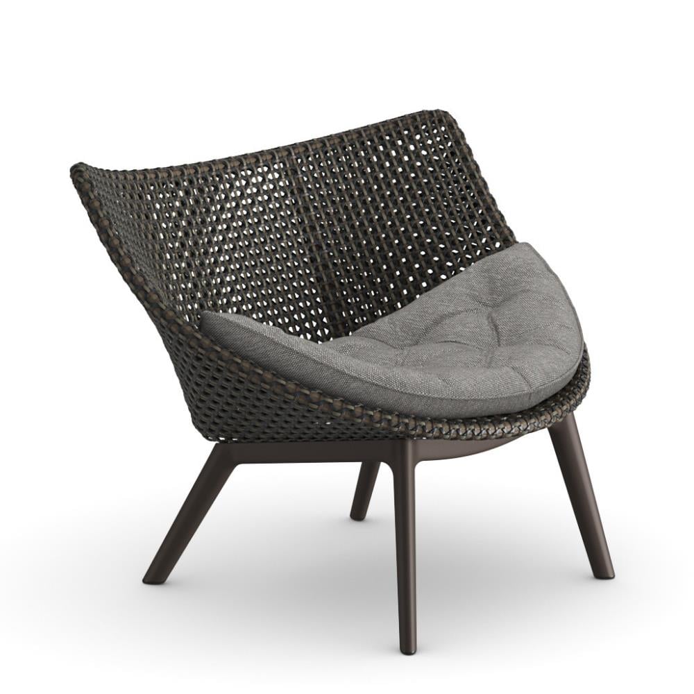 Mbrace Alu Alçak Sırtlı Lounge Tekli Koltuk-Ayak Black Pepper-Arabica(126)-(Sunbrella Minder Dahil)