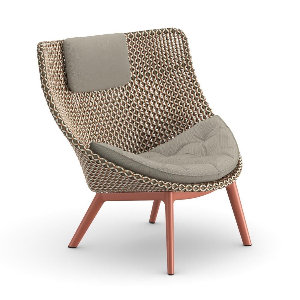 Mbrace Alu Yüksek Sırtlı Tekli Koltuk - Ayak Terracotta - Chestnut -(Sunbrella Minder Dahil)