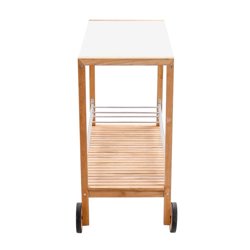 Milan Servis Arabası-Teak-Chalk Ceramic