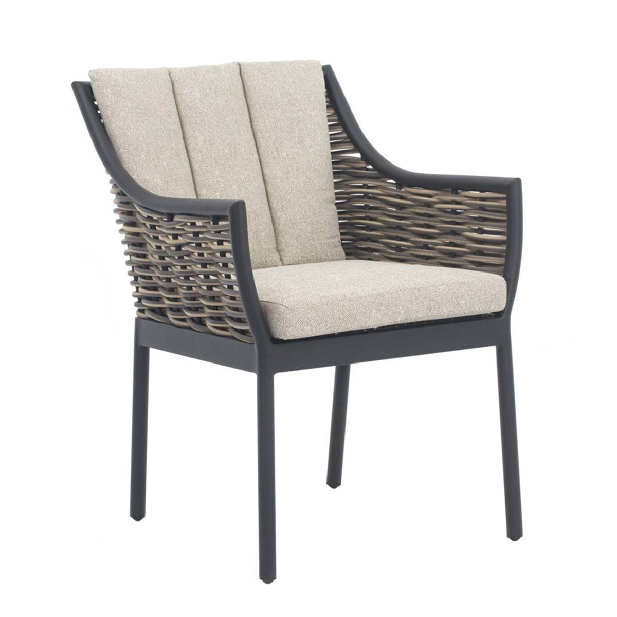 Milou Kollu Yemek Sandalyesi-Leg Black-Lanikai Nature Grey (160)