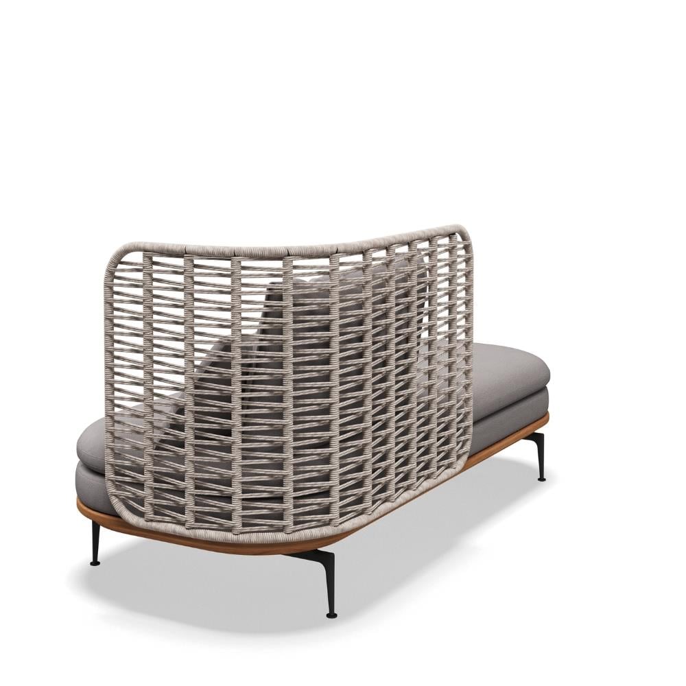 Mistral Yüksek Sırtlı Sağ Daybed-İskelet Meteor-Natural Teak-Koala Wicker (Sunbrella Minder Dahil)