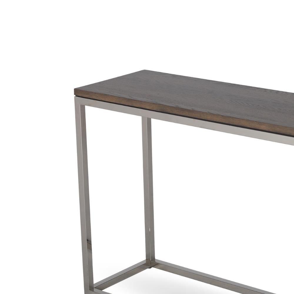 Broadway Meşe Tablalı Paslanmaz Çelik Konsol Masa Fin:Flax