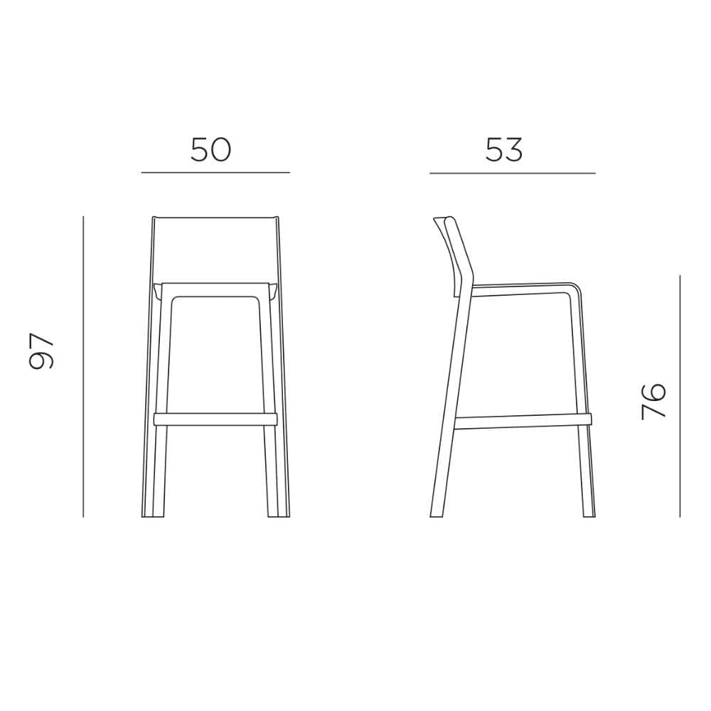 Nardi Trill İstiflenebilir Bar Sandalyesi