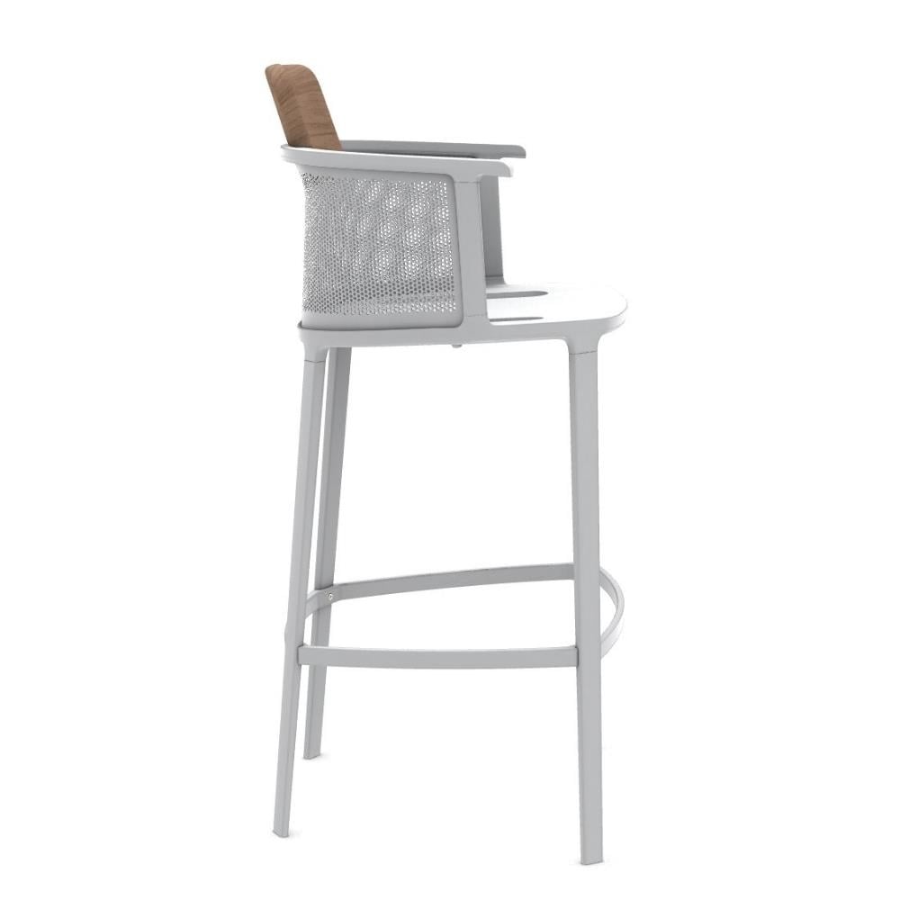 Nicolette Bar Sandalyesi-Warmwhite-Teak