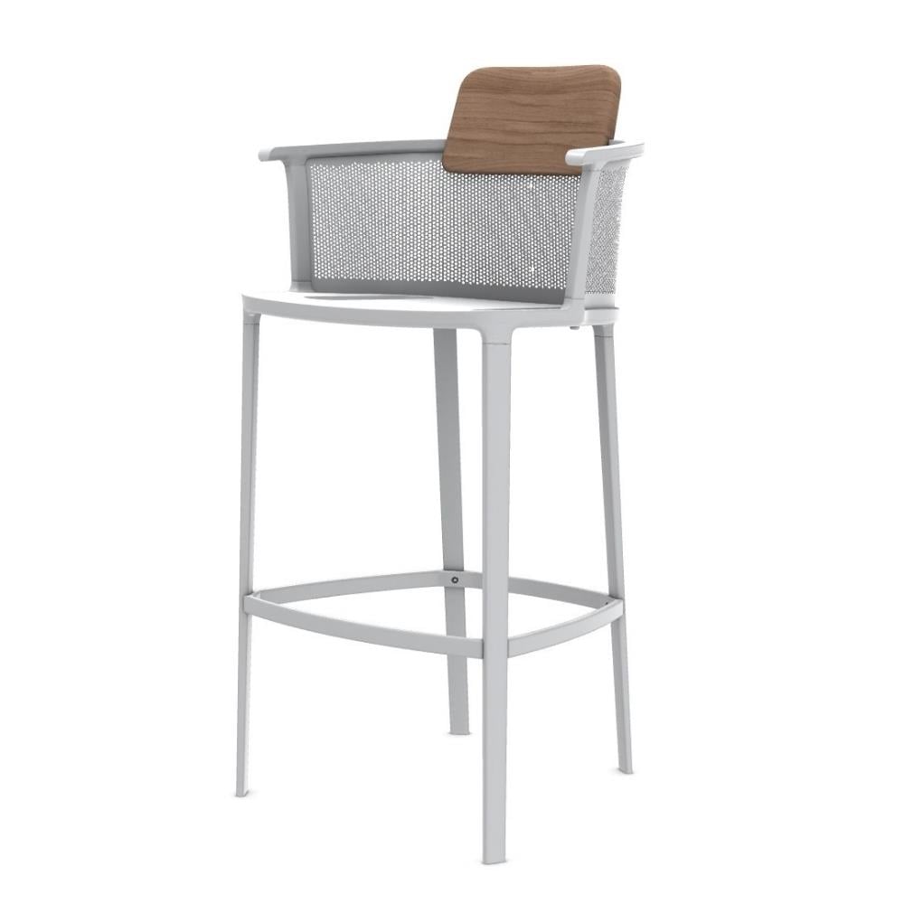 Nicolette Bar Sandalyesi-Warmwhite-Teak