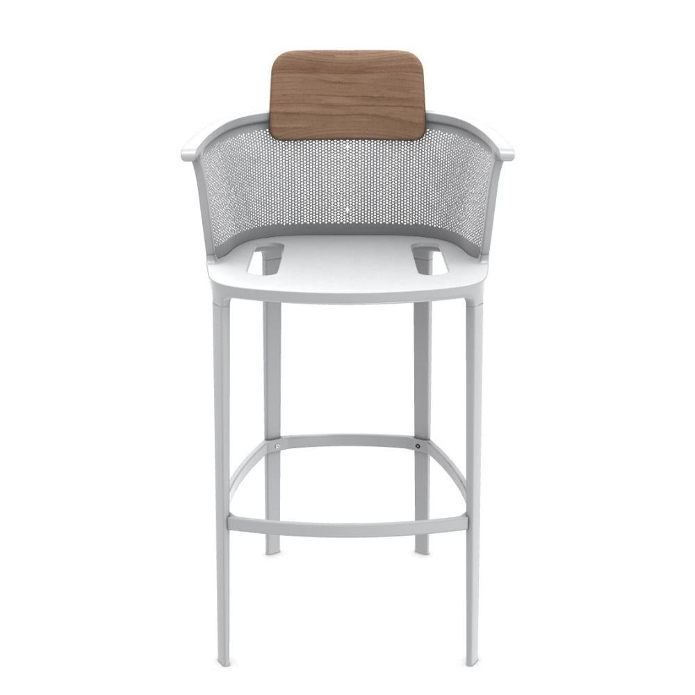 Nicolette Bar Sandalyesi-Warmwhite-Teak