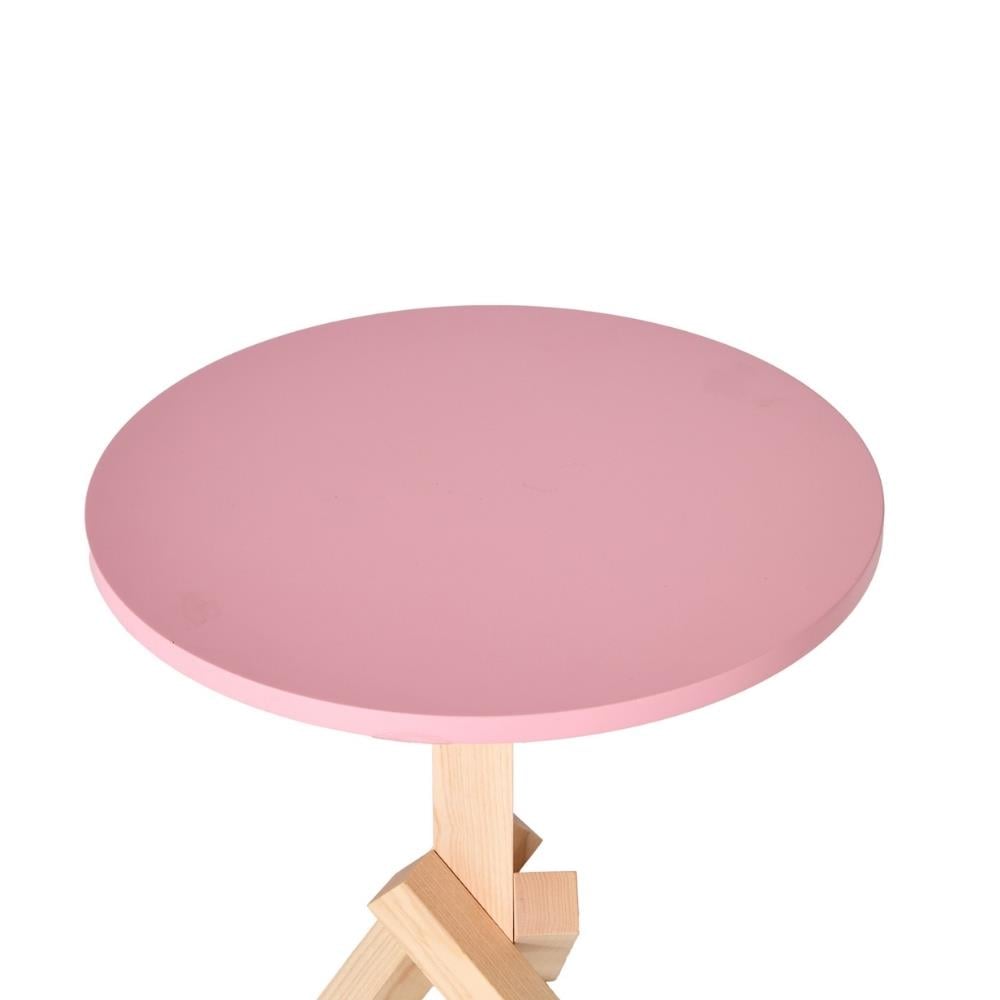 O-I-X Sehpa - Pink Top (Pembe)-Base natural solid ash