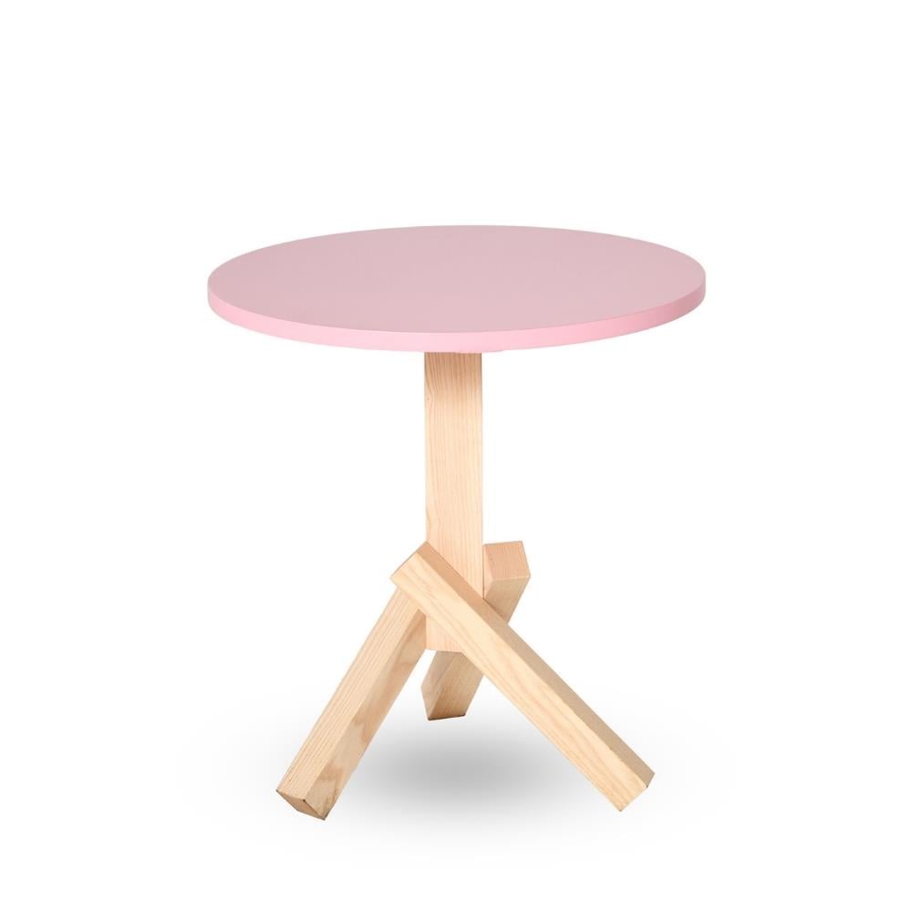 O-I-X Sehpa - Pink Top (Pembe)-Base natural solid ash
