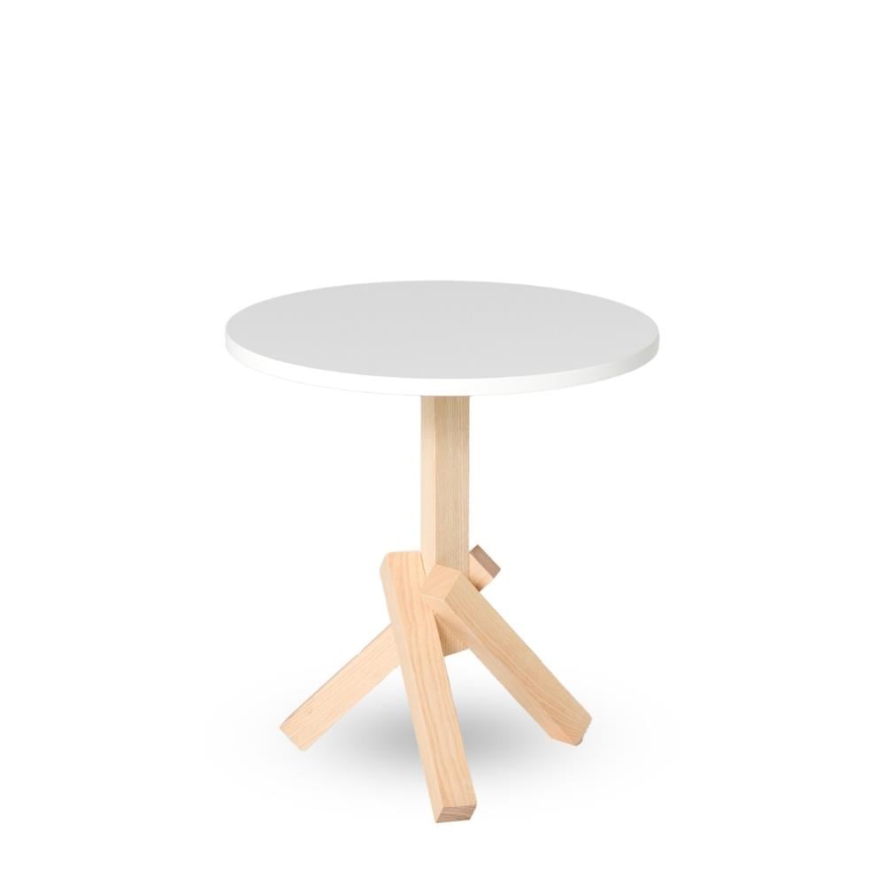 O-I-X Sehpa - White Top (Beyaz)-Base natural solid ash