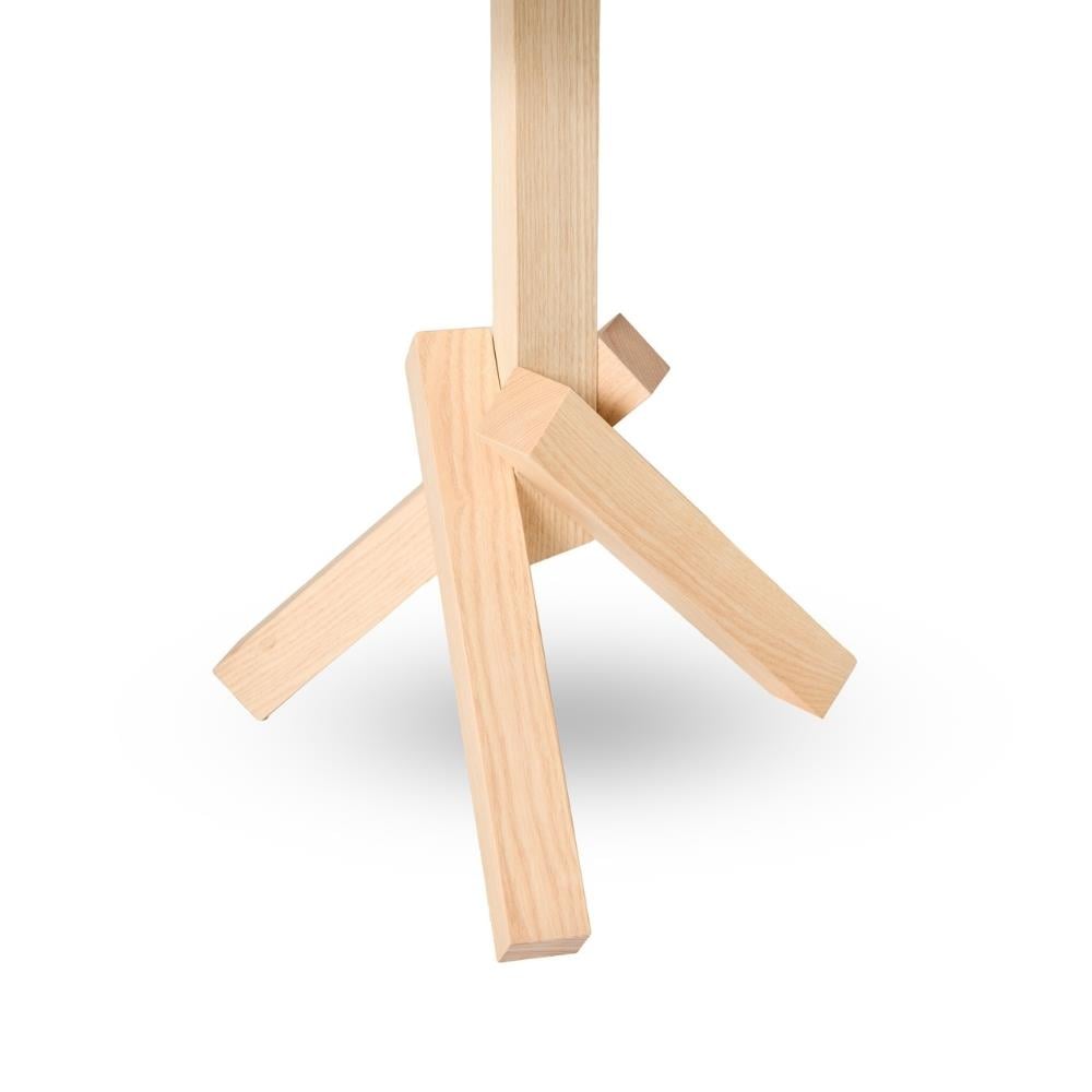 O-I-X Sehpa - White Top (Beyaz)-Base natural solid ash