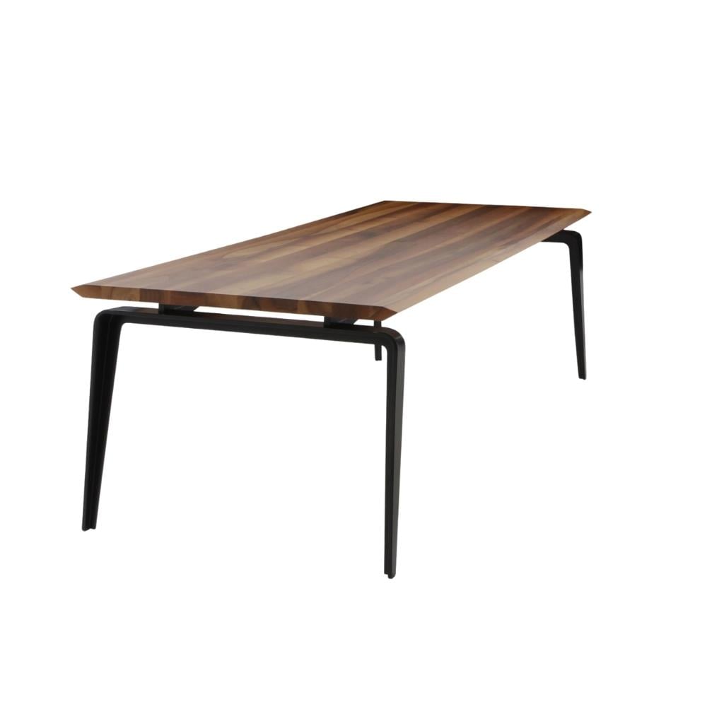 Odessa Yemek Masası (240)-Ayak Black lacquered-Tabla Walnut