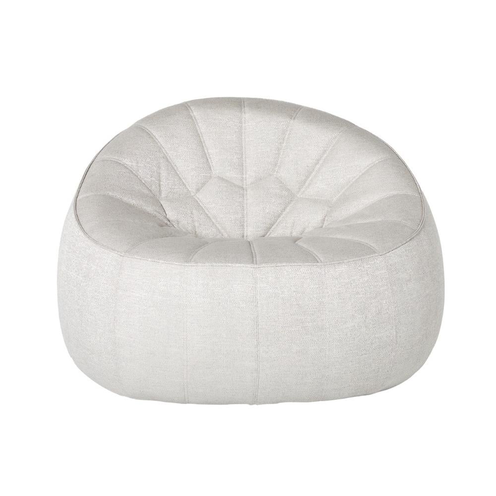 Ottoman Tekli Koltuk-Kumaş Chartres (Grade D)-Silver