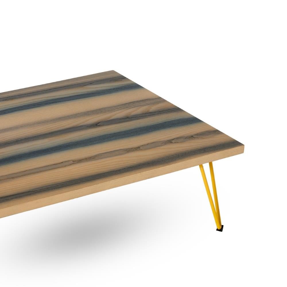 Overdyed Orta Sehpa-Tabla:0bl01 Indıgo Blue/Ayak:125 Raw Black