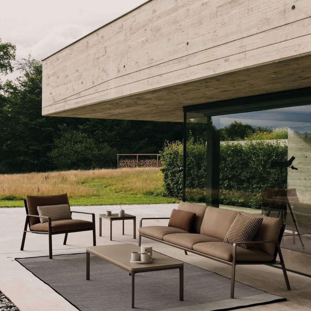 Park Life Orta Sehpa (120)-Tabla Alu Ash (03C)-Ayak Corten (31C)