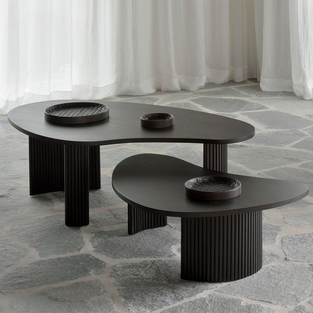 PI Mahogany Boomerang Orta Sehpa-Dark Brown