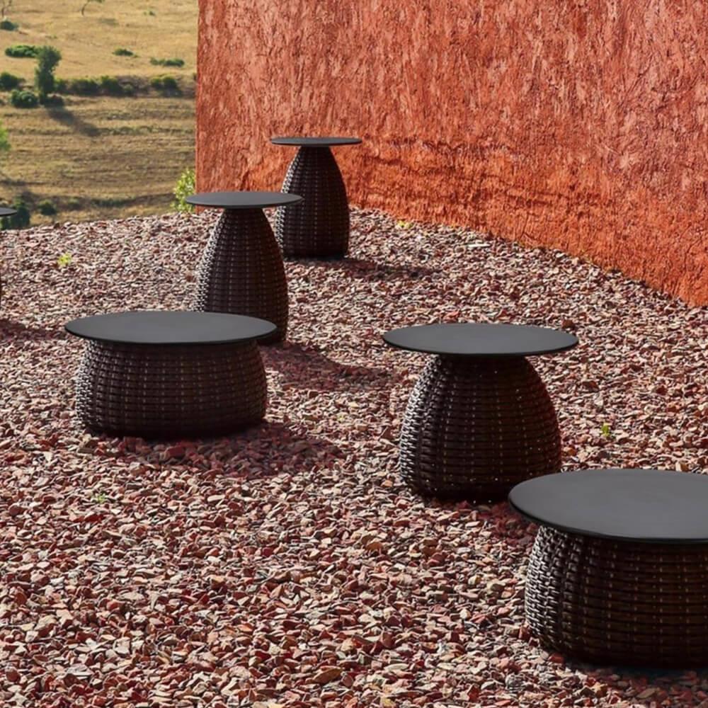 Porcini Yan Sehpa (51)-İskelet Marrone-Tabla Black(301)