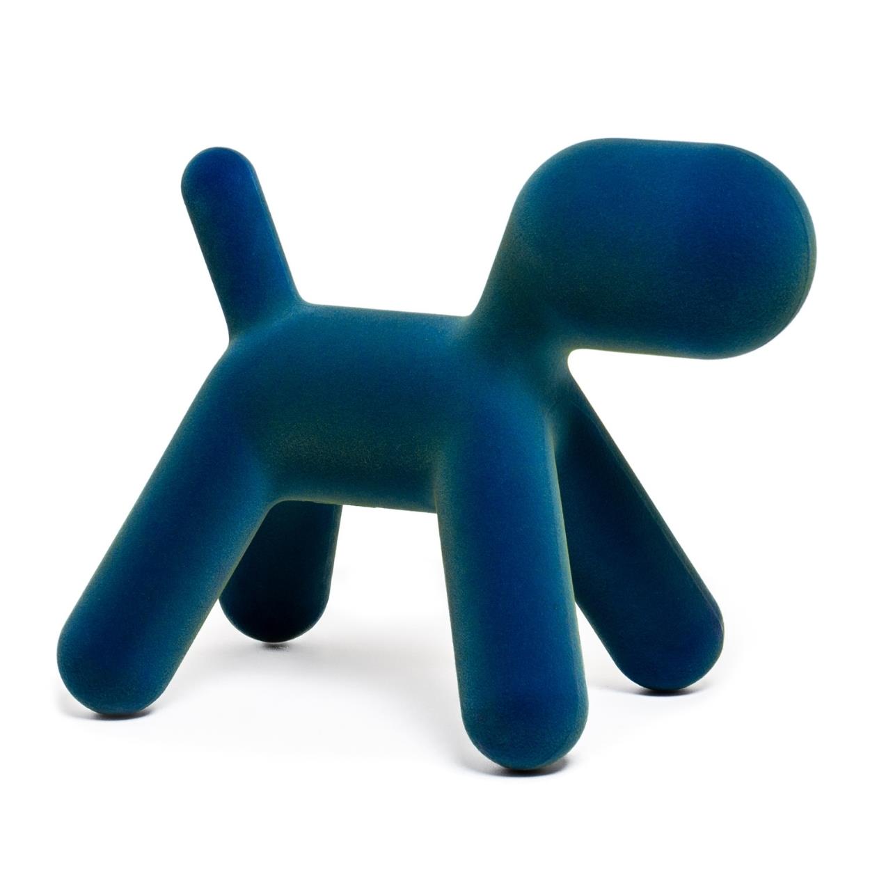 Puppy L Köpek Heykeli Blue Iridescent (01)-İndoor)