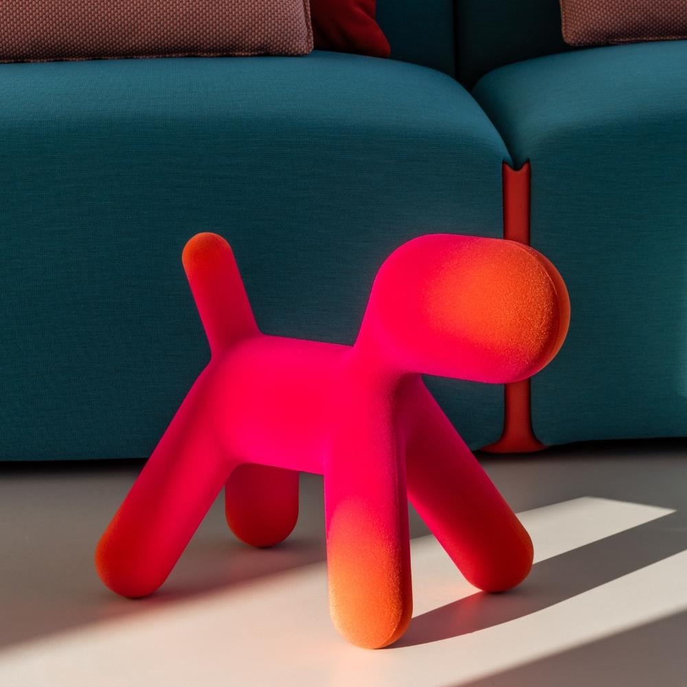 Puppy M Köpek Heykeli Fuchsia/Orange (12) (İndoor)