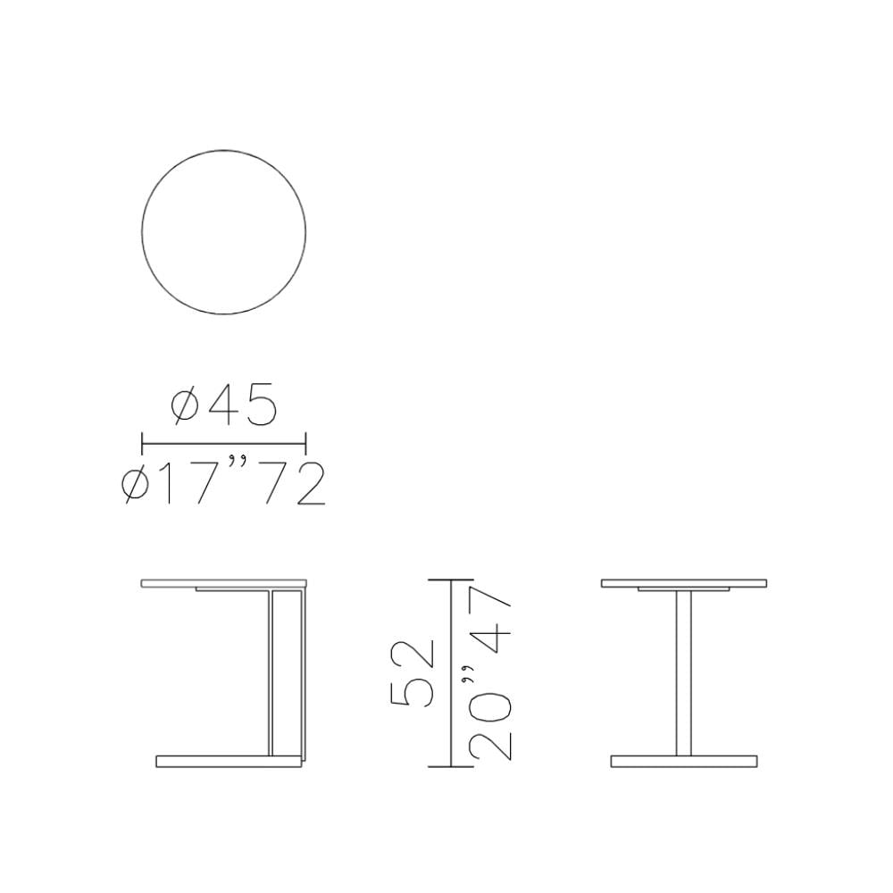 Ralf 45 Yan Sehpa-Base Glossy Grey Marble - Structure Bronzed Brass - Top Glossy Brick Lacquer