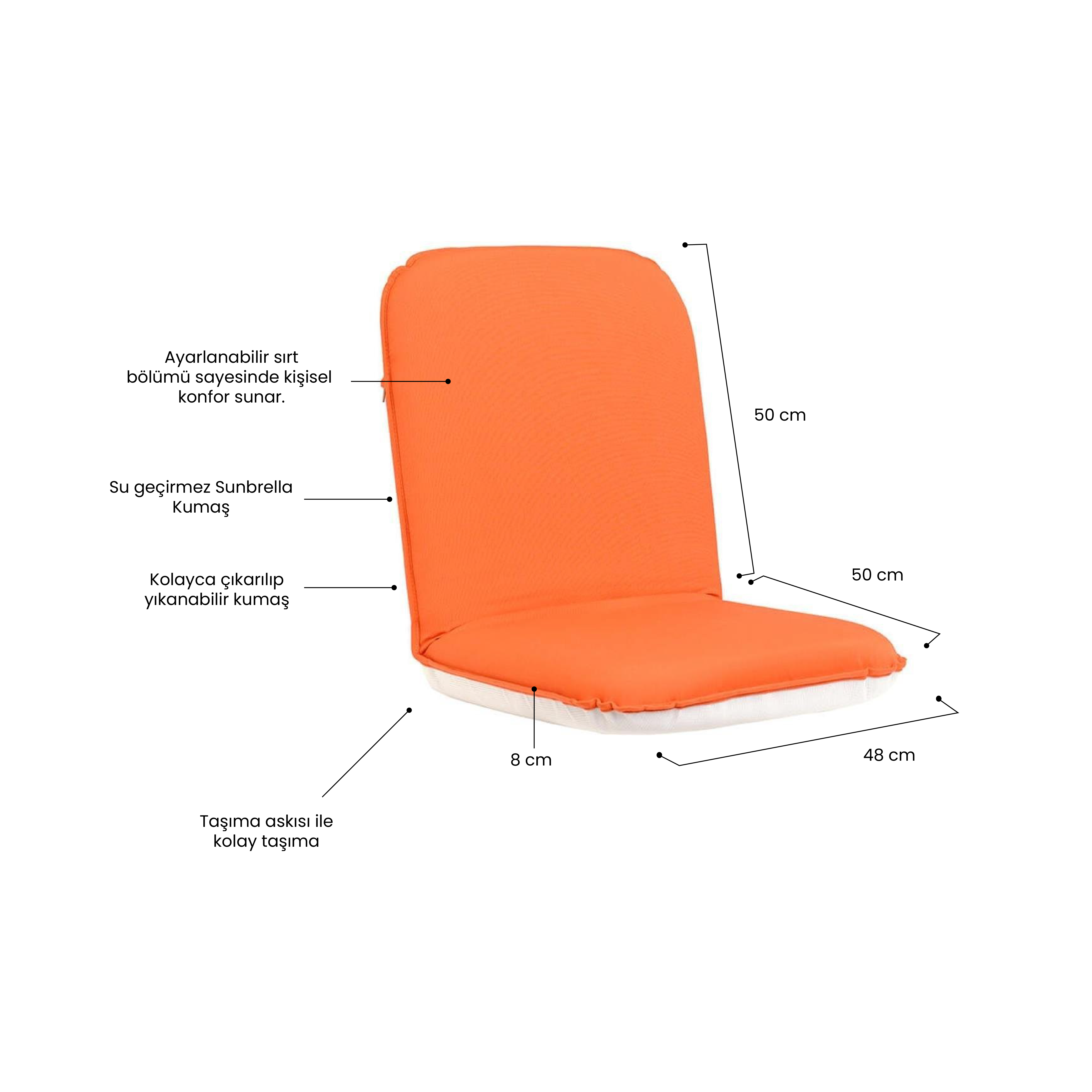 Relax Seat Standart Katlanır Minder