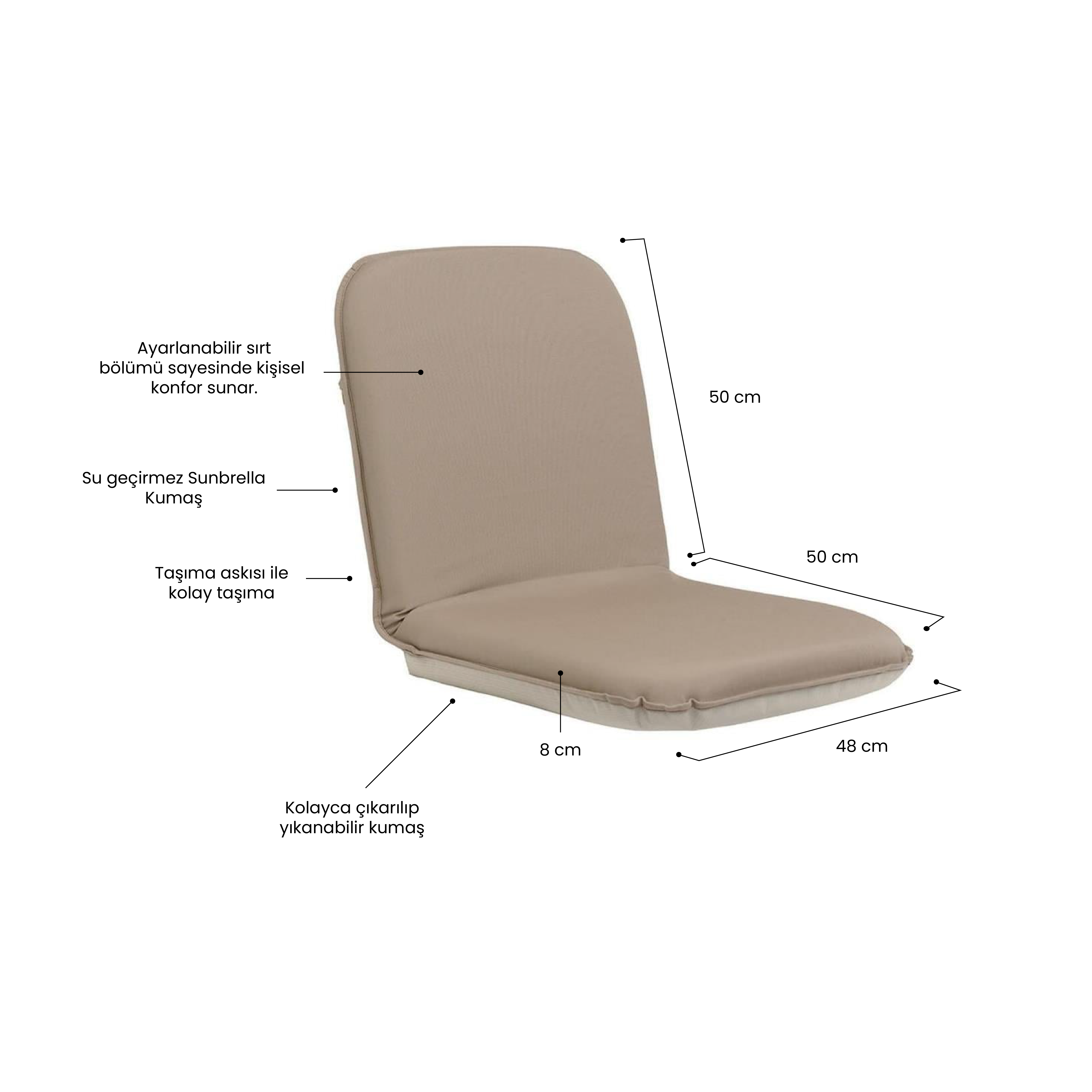 Relax Seat Standart Katlanır Minder