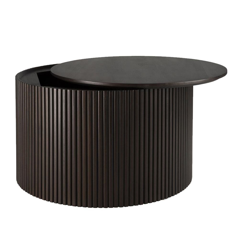 Roller Max Mahogany Yuvarlak Yan Sehpa-Dark Brown