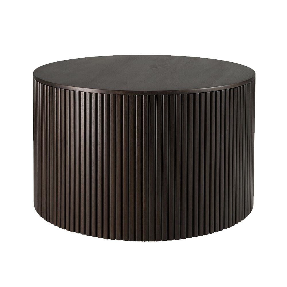 Roller Max Mahogany Yuvarlak Yan Sehpa-Dark Brown