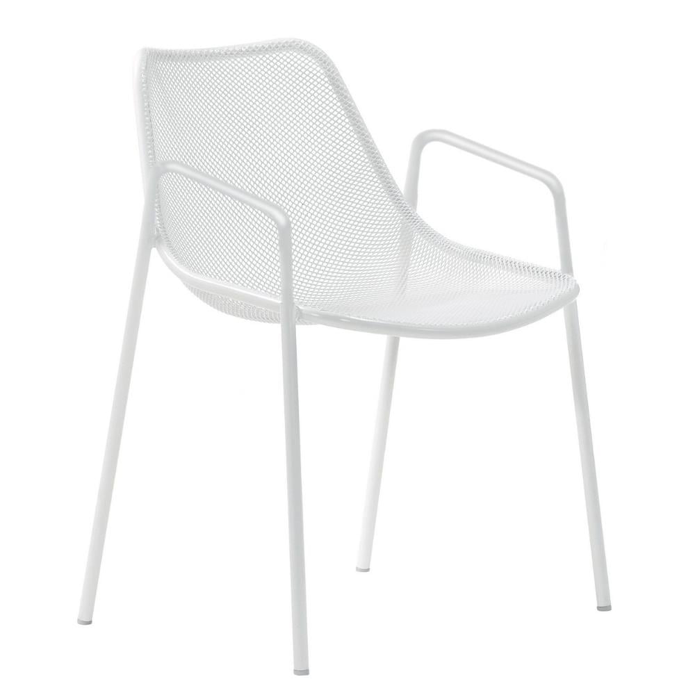 Round Kollu Sandalye-Glossy White(01)-(466)