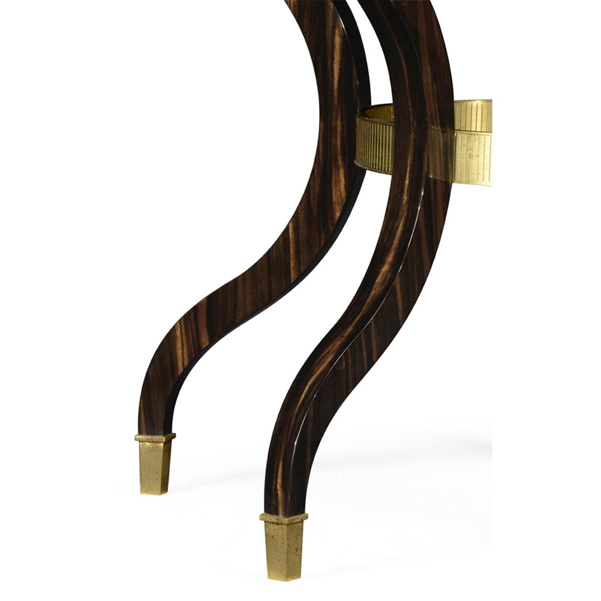 Round Natural Macassar Ebony & Brass Masa