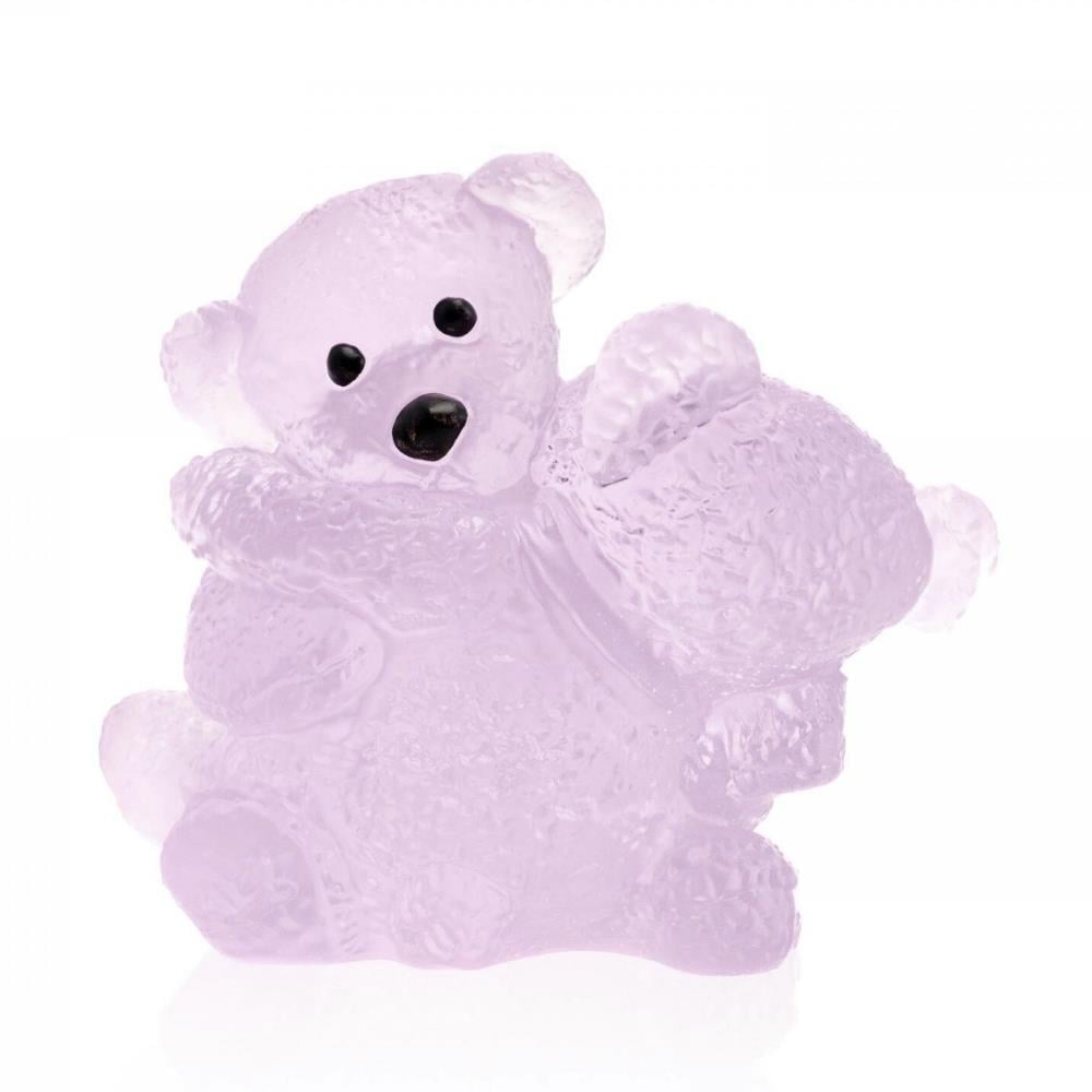 Serge Mansau Sarılan Cam Ayı Heykelleri-Pembe