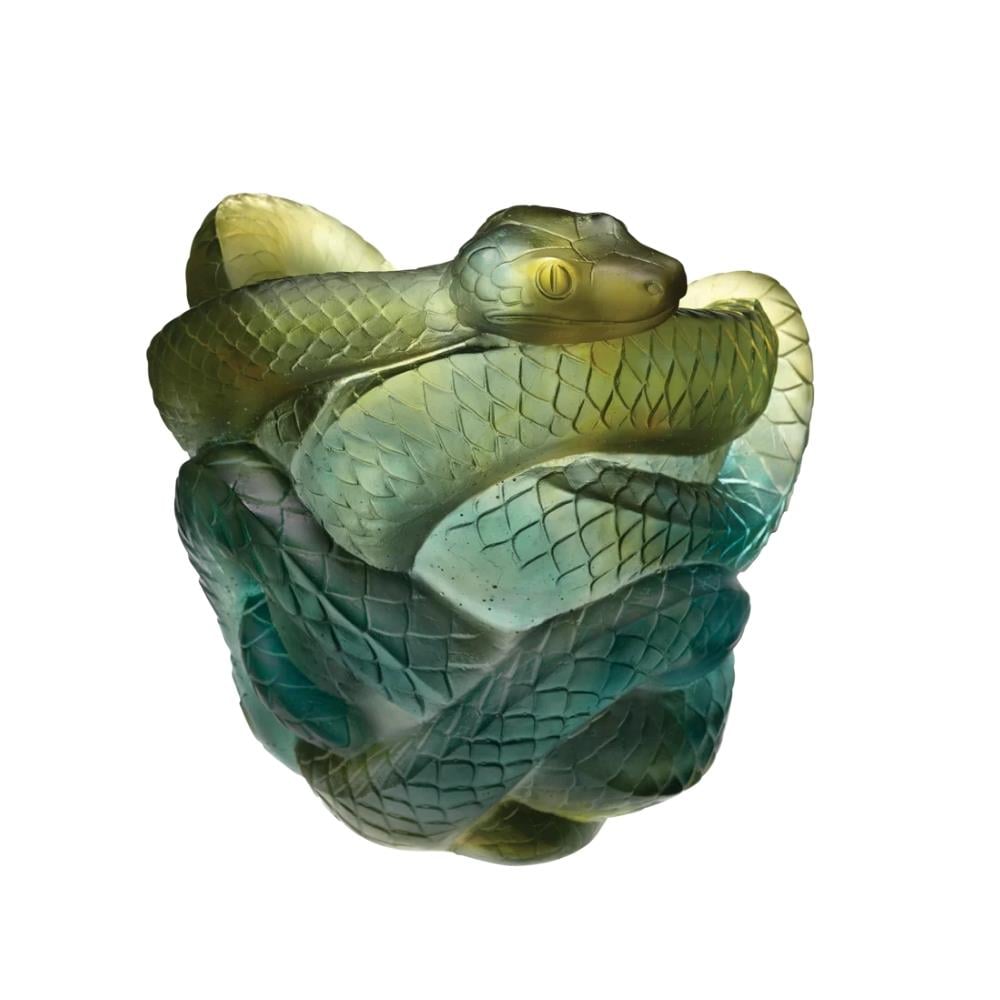 Serpent Yılan Figürlü Vazo-Green-Grey