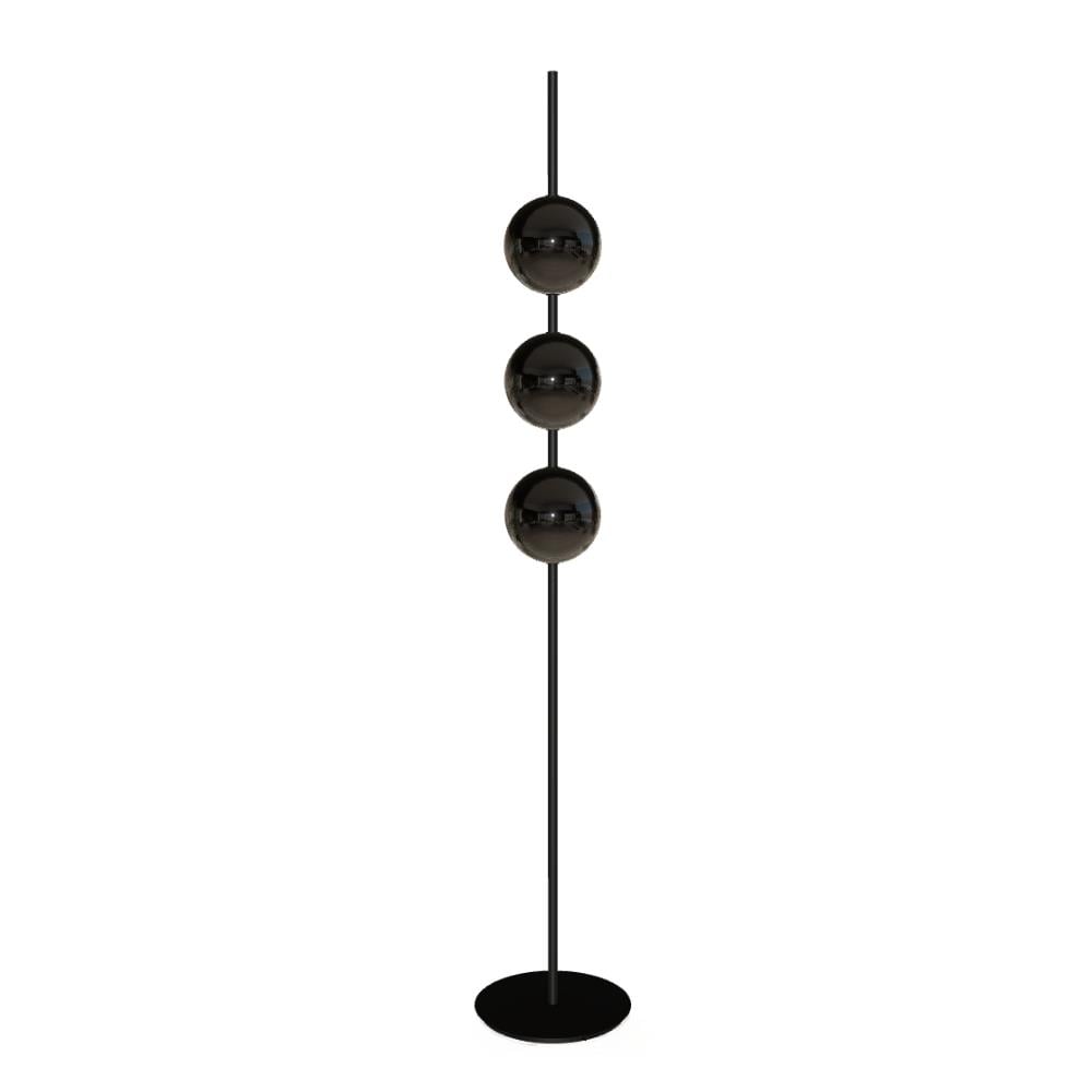 Sferatus Ayaklı Lambader-Frame Lacquered Matt Black (M055)-Lamp Black Chrome (V007)