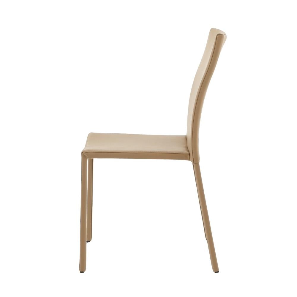 Slim Chair Sandalye (4 Adet)-Beige Leather