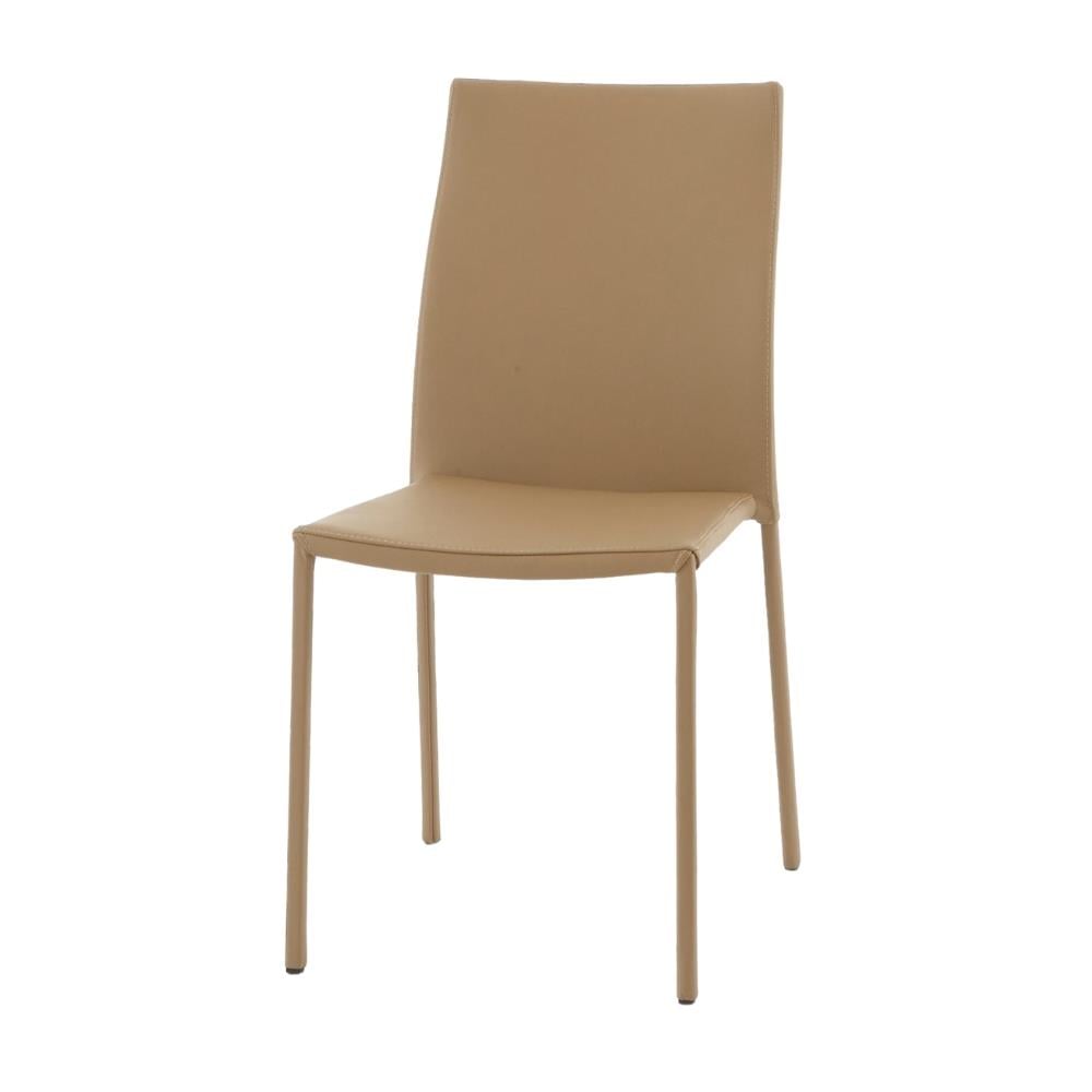 Slim Chair Sandalye (4 Adet)-Beige Leather