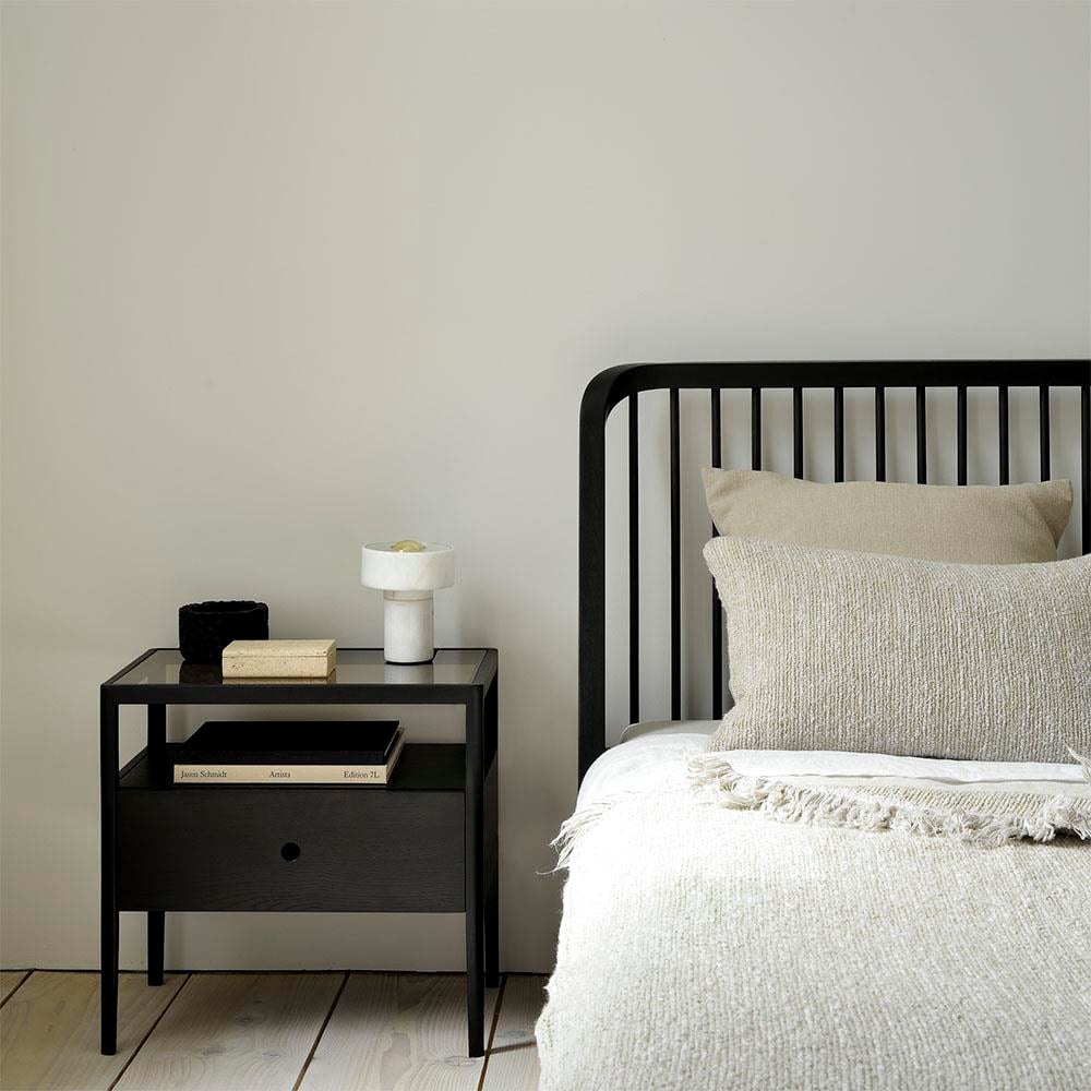 Spindle Oak Komodin 1 Çekmeceli-Black