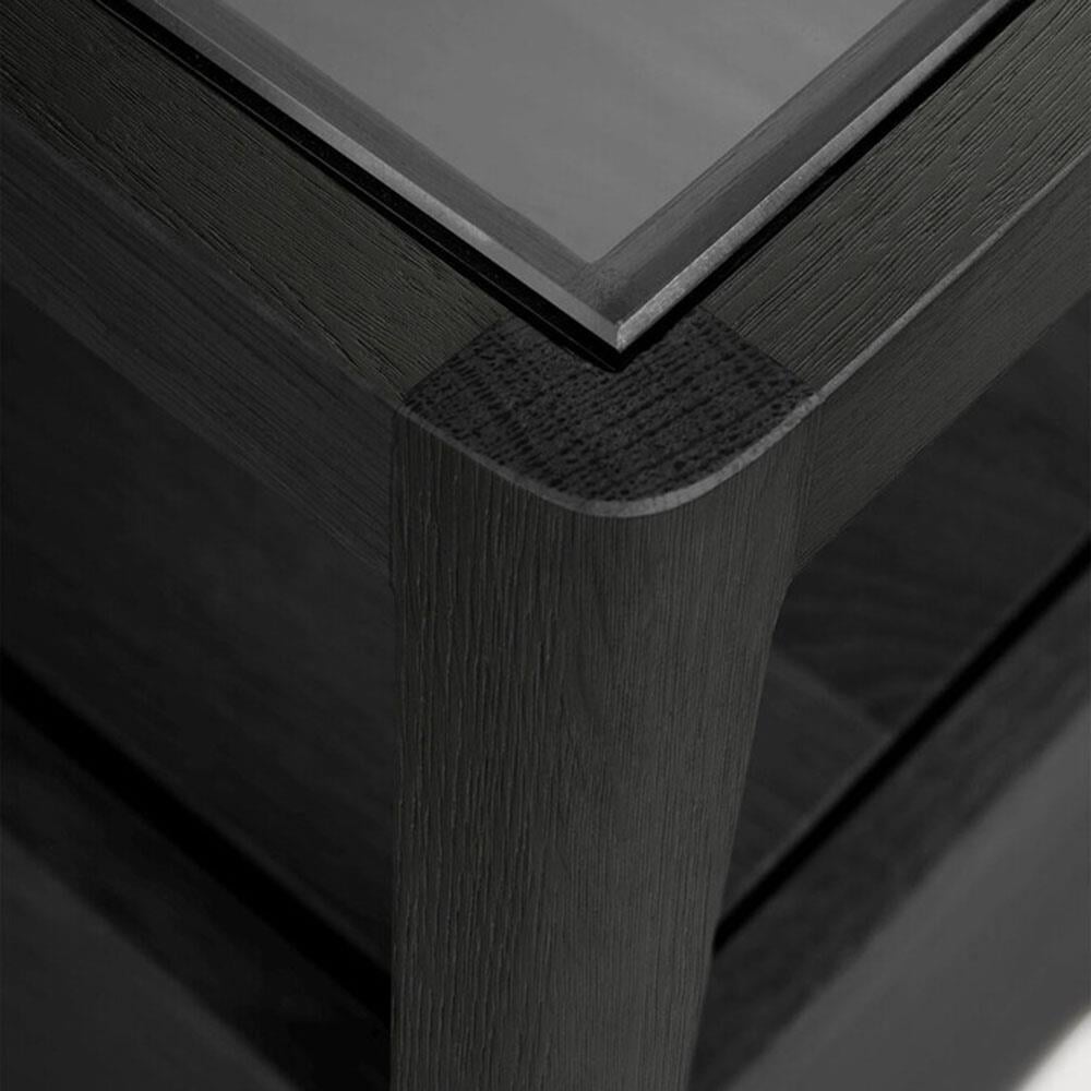 Spindle Oak Komodin 1 Çekmeceli-Black