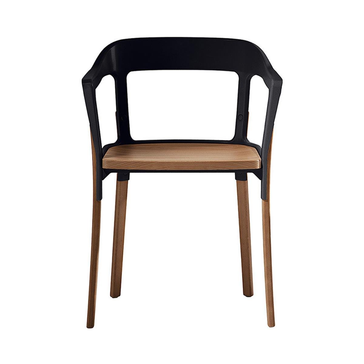 Steelwood Kollu Sandalye-Ayak ve Oturum Natural Beech-İskelet Alu Black (5140)