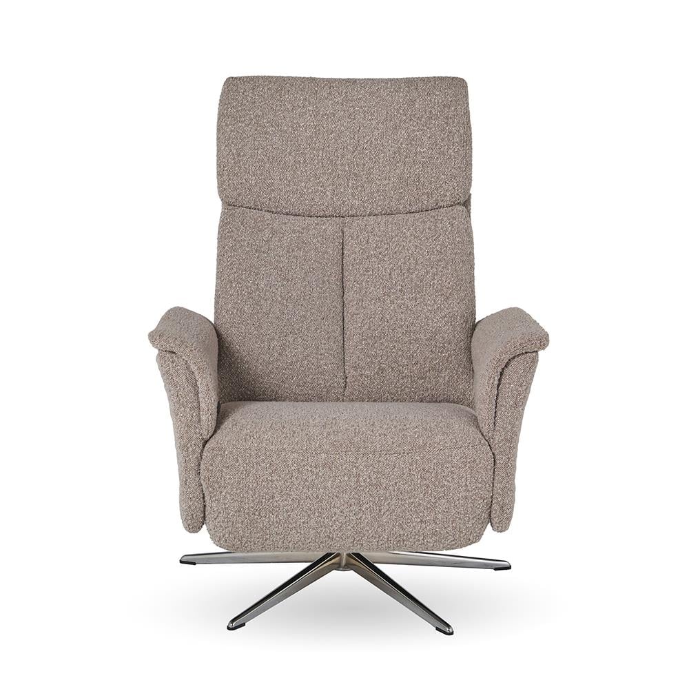 Superior Tekli Koltuk-(Medium)-Fabric Ascot (977) Toffe (9774)-Base Chrome