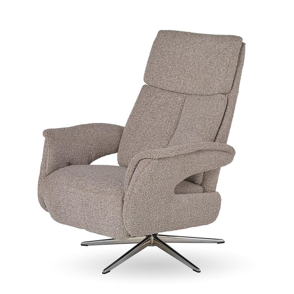 Superior Tekli Koltuk-(Medium)-Fabric Ascot (977) Toffe (9774)-Base Chrome