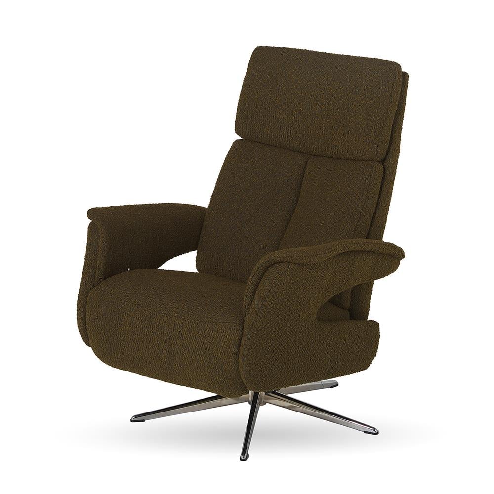 Superior Tekli Koltuk-(Medium)-Fabric Ascot (977) Olive (9772)-Base Chrome