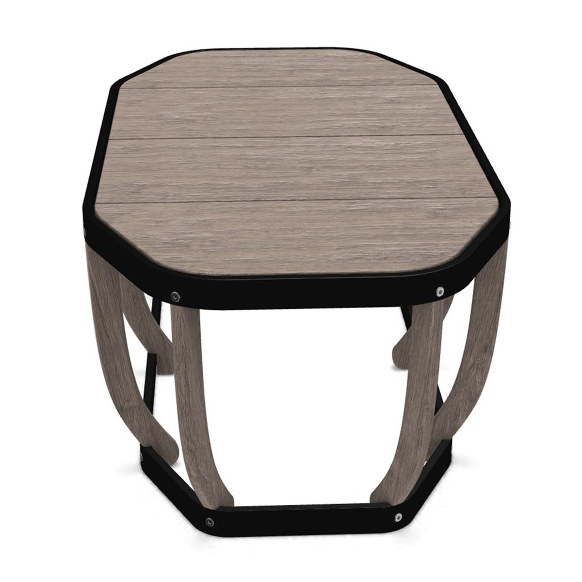 Swing Orta Sehpa(100)-Ayak Pickled Teak-İskelet Alu Sepia Black
