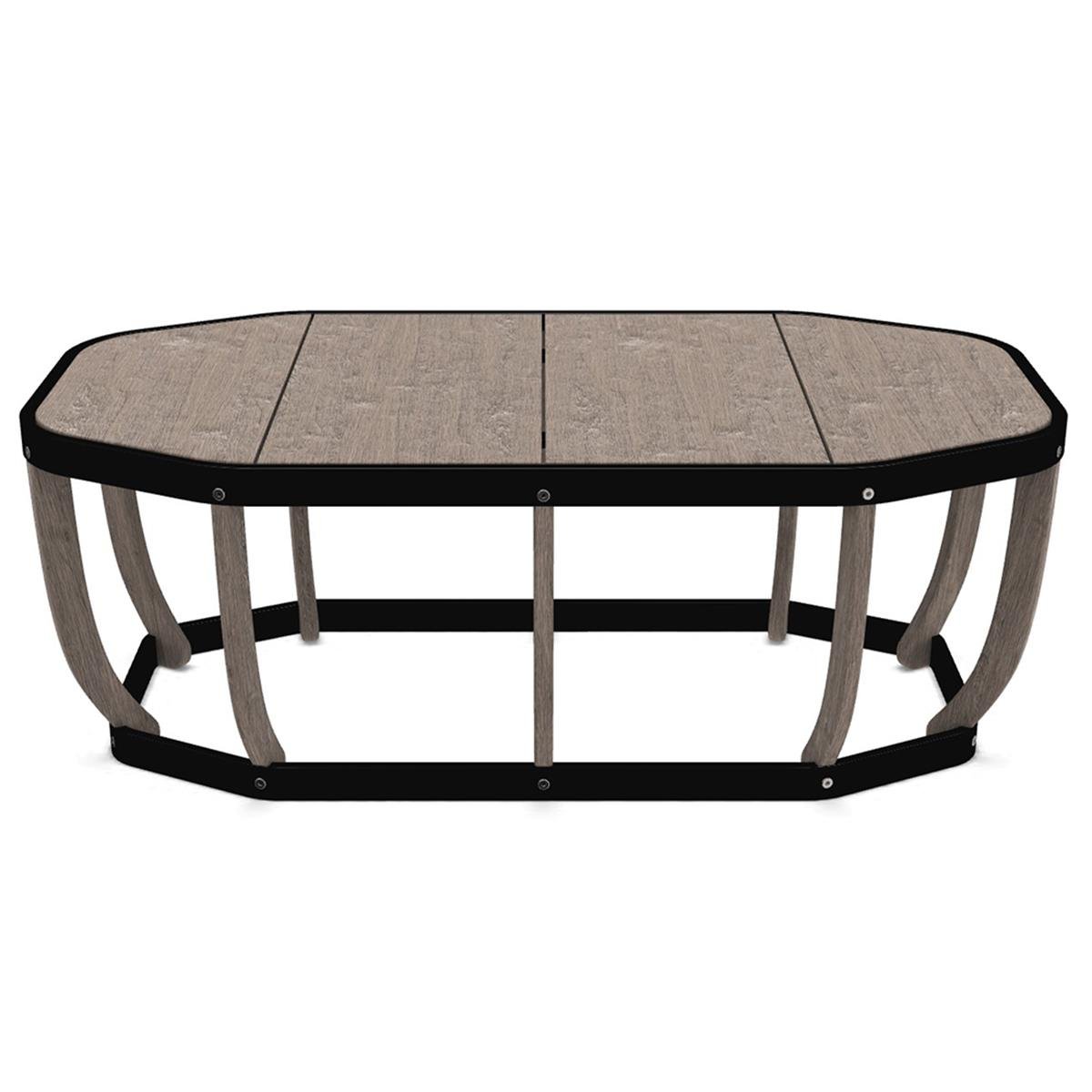 Swing Orta Sehpa(100)-Ayak Pickled Teak-İskelet Alu Sepia Black