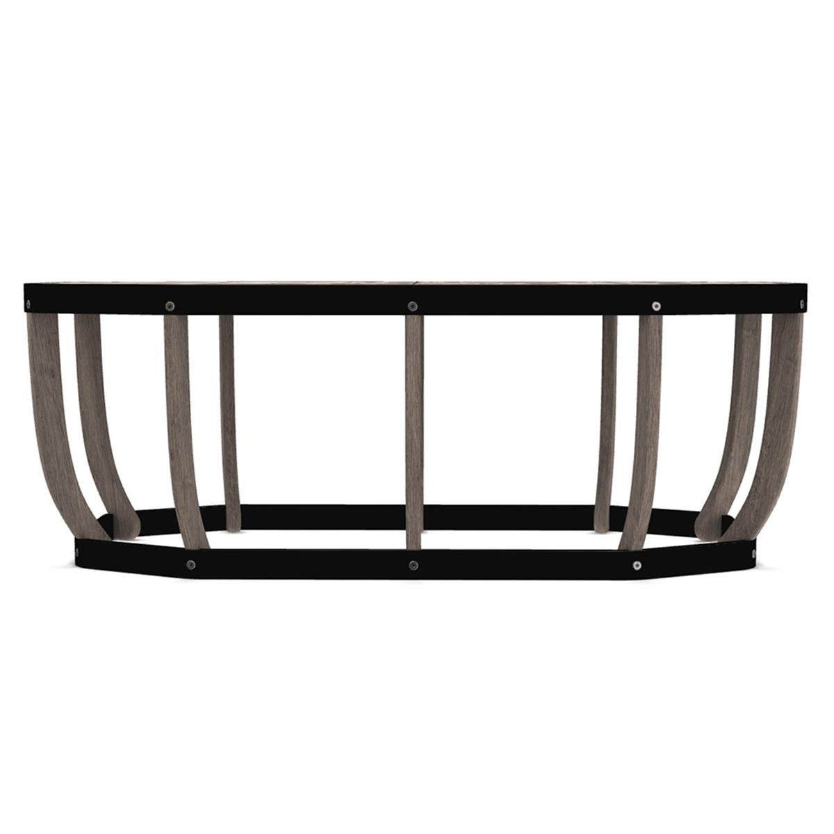 Swing Orta Sehpa(100)-Ayak Pickled Teak-İskelet Alu Sepia Black
