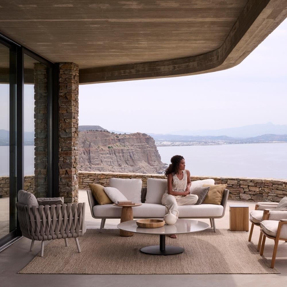 T - Table Orta Sehpa - Frame Fenge- Top Scisto (C80) - 125 cm