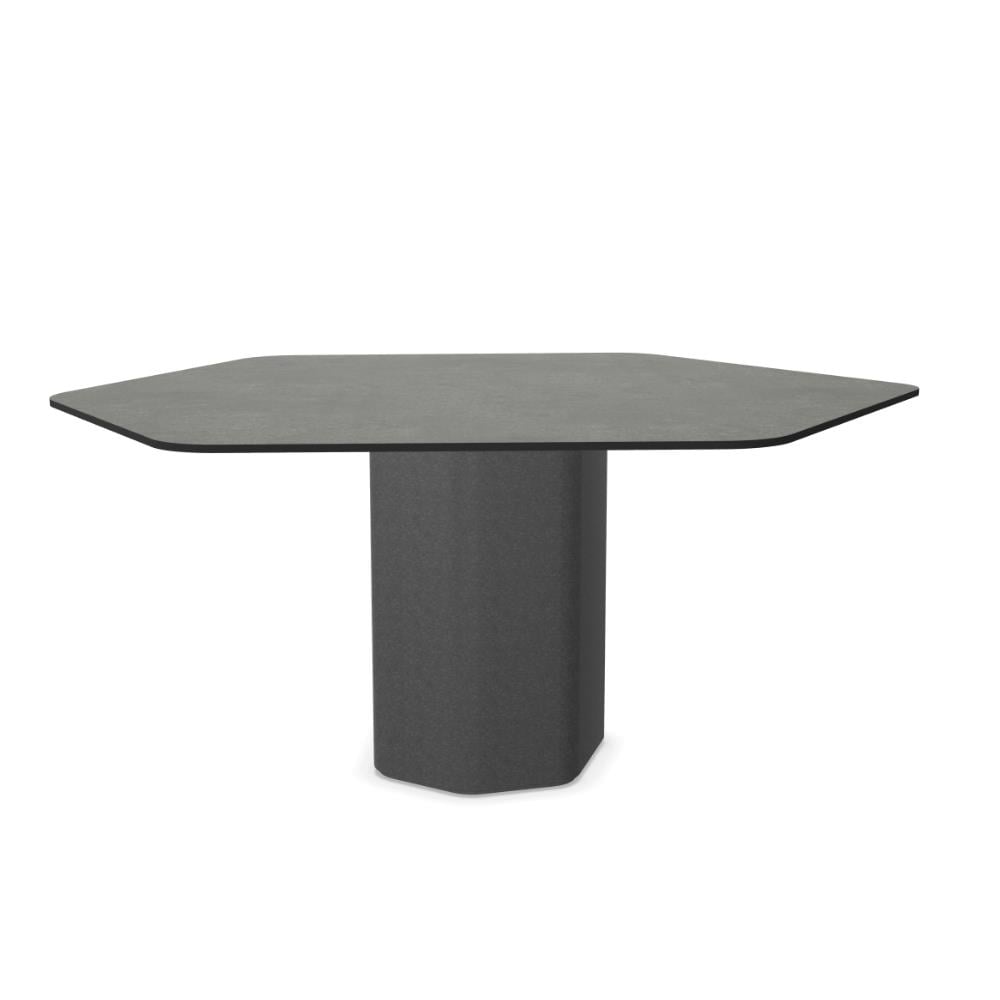 Talo Hexagonal Yemek Masası (C702)(H160) - Concrete Base (C2) - HPL Top Italian Slate (321)